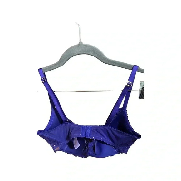 Savage x Fenty Demi Lace Bra 34DD Mod on Moon Blue Dragonfly Purple Underwire - Picture 7 of 8